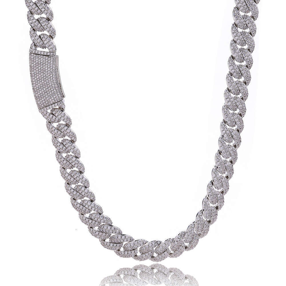 Jewelry Hip Hop 13mm double row Moissanite bubble Cuban chain jewelry necklace men's high end custom bracelet 3a - view 6