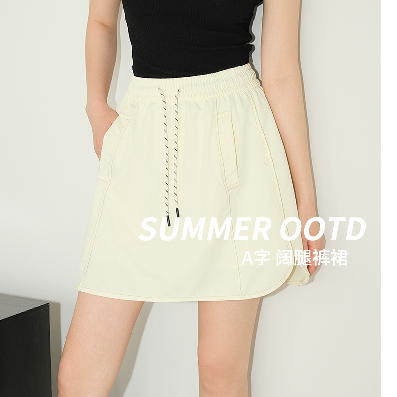Women's Summer 2026 New Style White Ice Silk Thin Casual Loose Designer Pants Wide-leg Yamamoto Shorts
