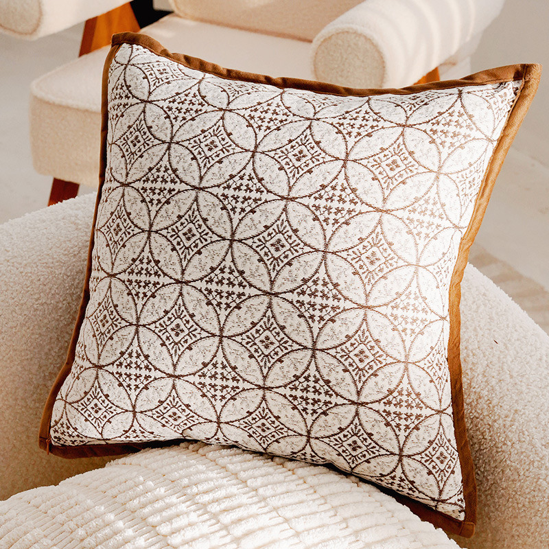 & Vintage Brown Style Luxury French Sofa Cushion Covers New Chinese Style Minimalist Pillows Headboard Cushions And Backrest Pillow Case