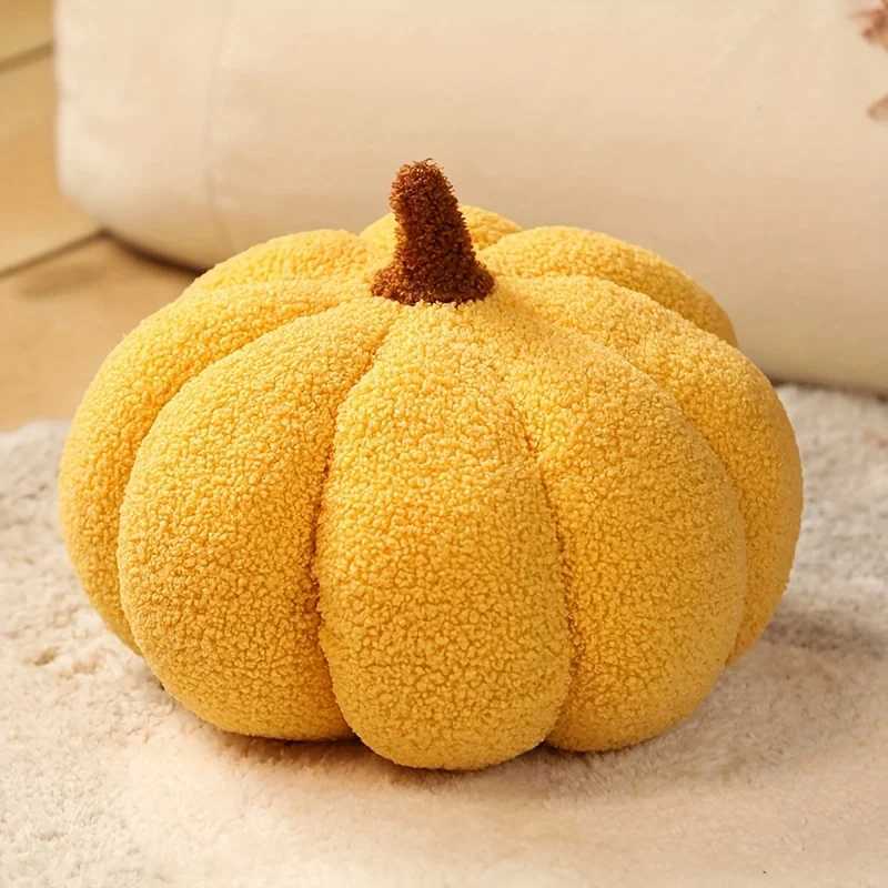 3D Fluffy Pumpkin Plush Pillow -Stuffed Animal for Halloween Home Decor Birthday Party Favors Cozy Home Accents H260323