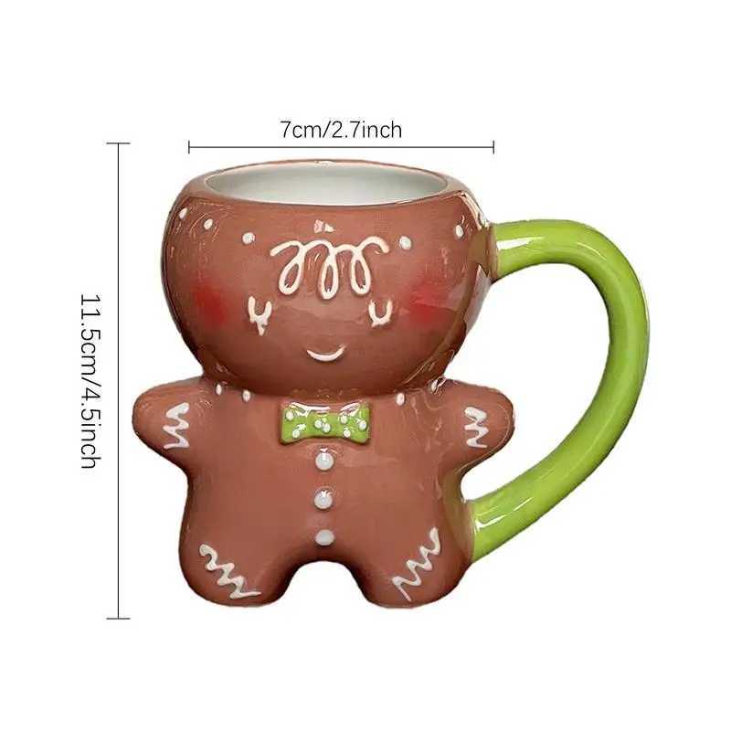 New Gingerbread Man Coffee Mugs Ceramic Porcelain Gingerbread Man Cup Lovely Breakfast Christmas gingerbread man coffee cups H260323