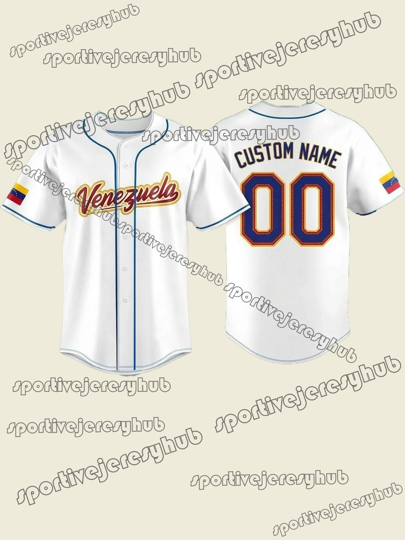 2026 Venezuela Custom Baseball Jersey Stitched Acuna Jr. Arraez Suarez Gimenez Contreras Chourio Contreras Torres Machado Rodriguez