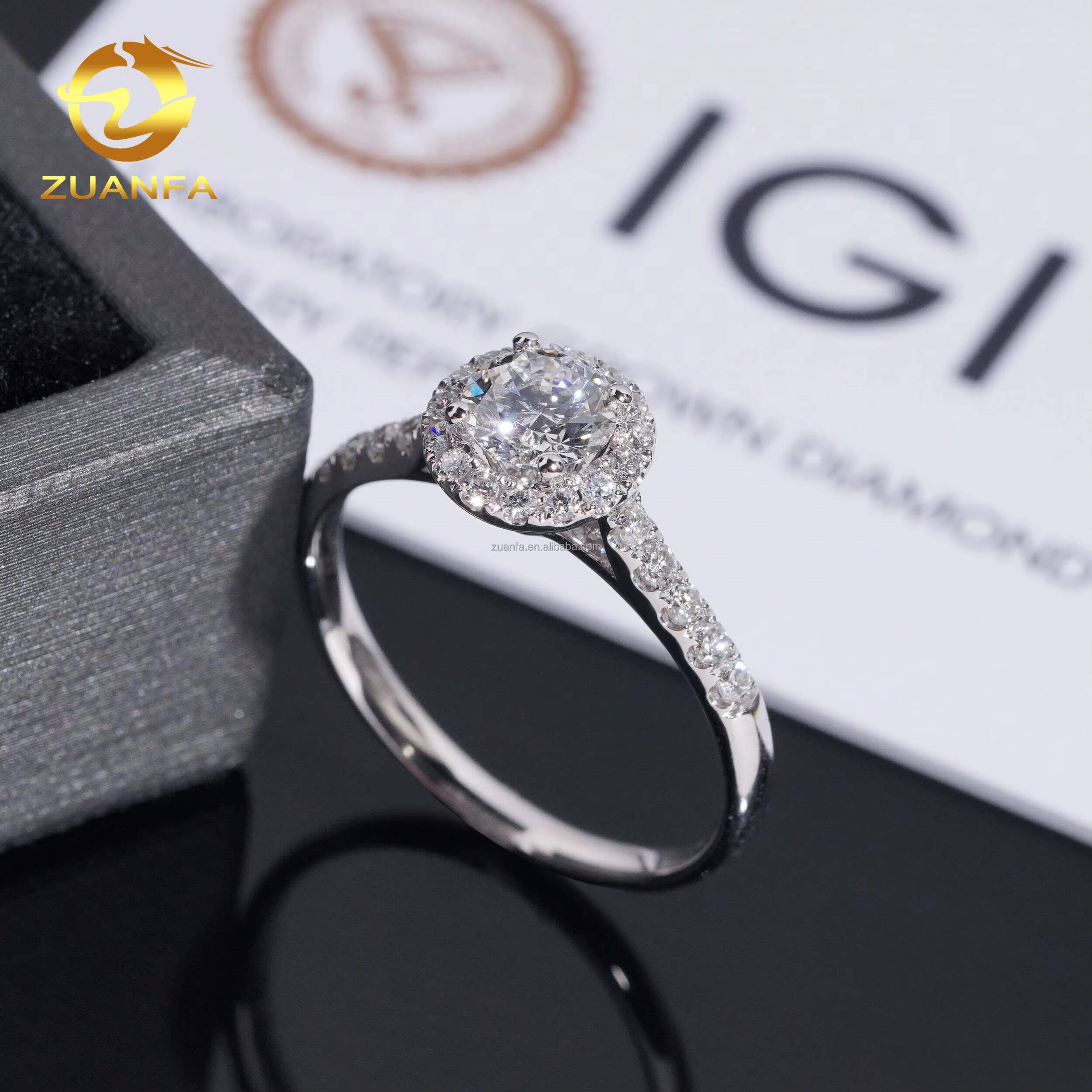 IGI Certificate Female 18k Solid Gold 054ct Wedding Bridal Luxury Jewelry Gorgeous Lab Grown Diamond Engagement Solitaire Ring