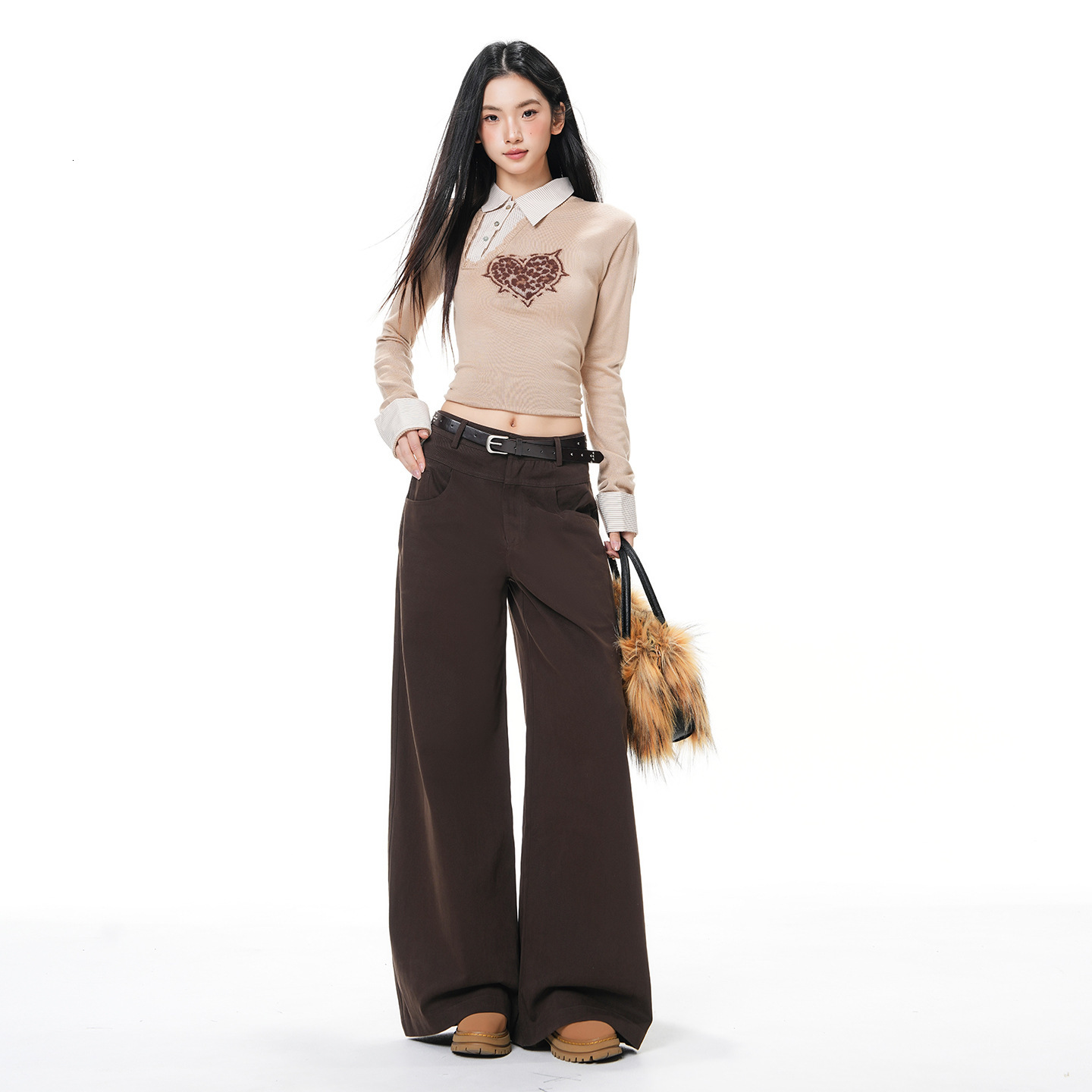 2026 New Designer Pants Model American Retro Maillard Loose Wide-leg Jeans For Women By Yichun