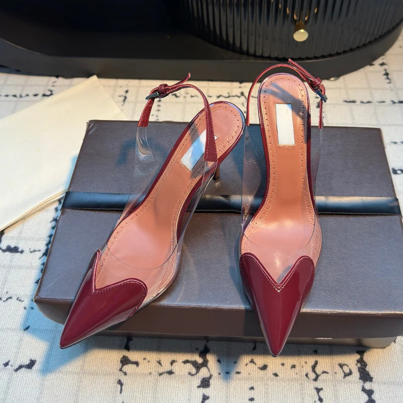 2026 n Heart-shaped Pointed Toe Backless Cool Shoes for Women Fashionable Transparent High-Heeled Bao Head Shoe 260323