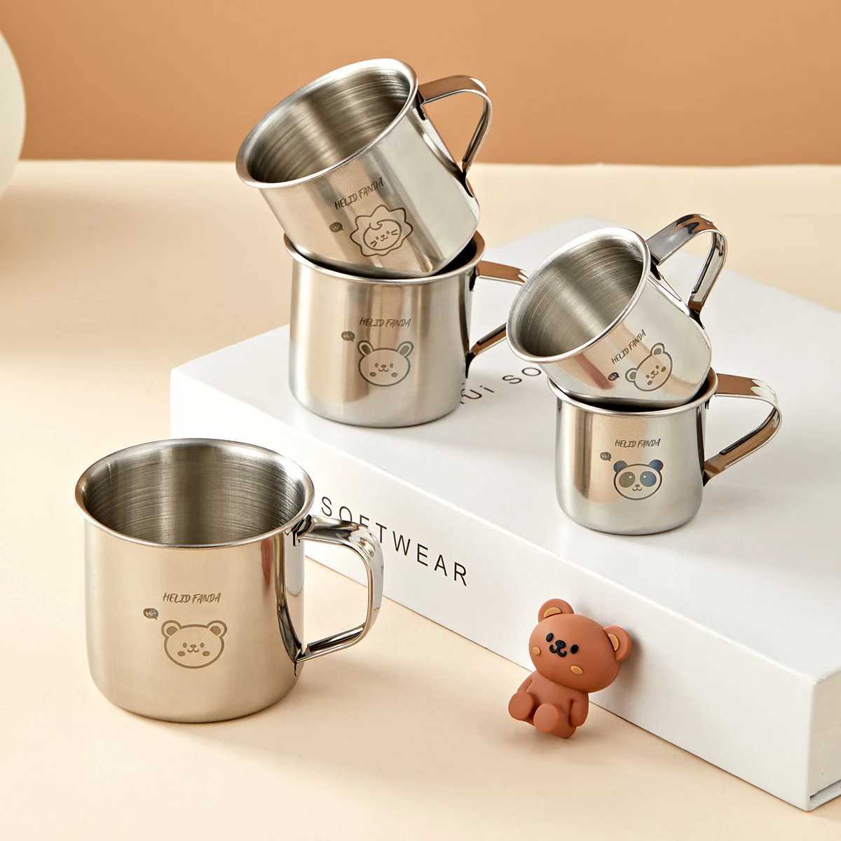 Mini 304 Stainless Steel Water Cup For Kids Durable Anti Scald Children Drinking Cup With Handle Milk Coffee Mug Drinkware N D260323