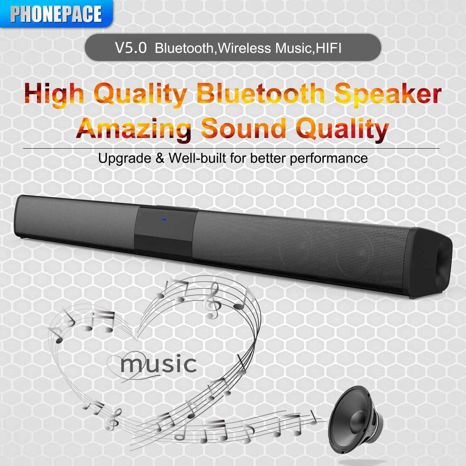 HOMEFISH Wireless Bluetooth Sound bar Speaker System Super Power Speaker Surround Stereo Home Theater TV Projector X260323