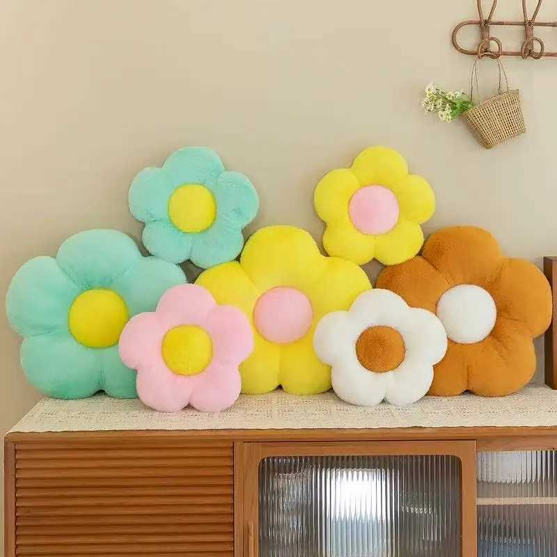 Flower Plush Throw Pillow Soft Plant Chair Cushion Living Bedroom Home Decorative Pillows Sofa Cushions Birthday Gifts H260323