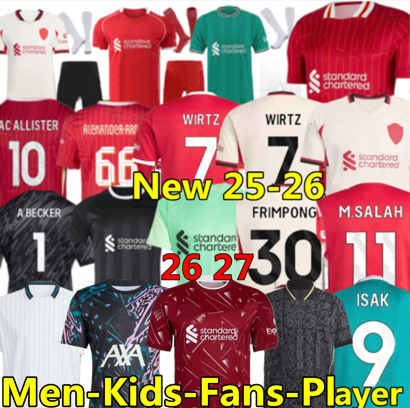 25 26 DIOGO J. WIRTZ EKITIKE MAC ALLISTER FRIMPONG soccer jersey 2025 football shirt GAKPO DIOGE JOTA DARWIN KERKEZ ISAK A.BECKER men kids kit uniforms
