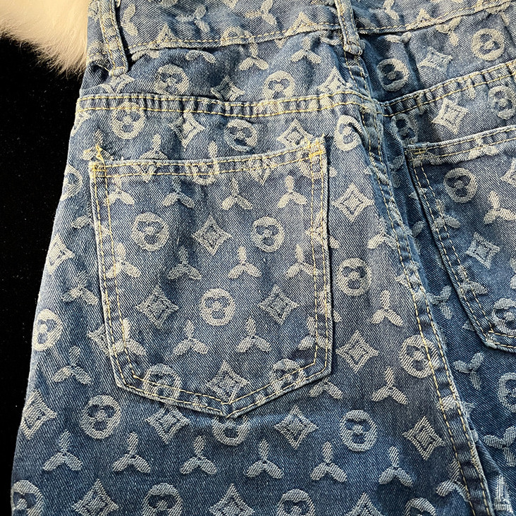 2026 Designer Jeans Luxury Fashion Men's Brand Full Print Men's Loose Straight Leg Jeans Retro Street Sports And Leisure Essential Trendy Yo