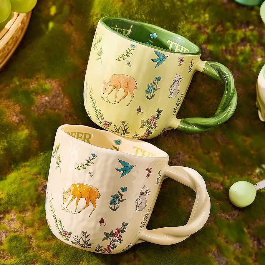 Ceramic cup Coffee cup Water cup Mug Tea cup Cup Kids Minimalist Nordic style For brewing tea With handle Engraving available H260323