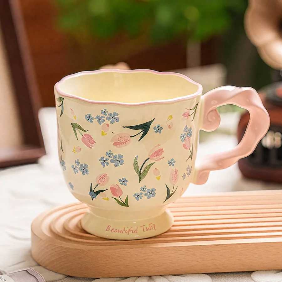 Ceramic cup Coffee cup Water cup Mug Tea cup CupMacaron color Unglazed bisque Matte finish Color glaze Spoon Customizable o H260323