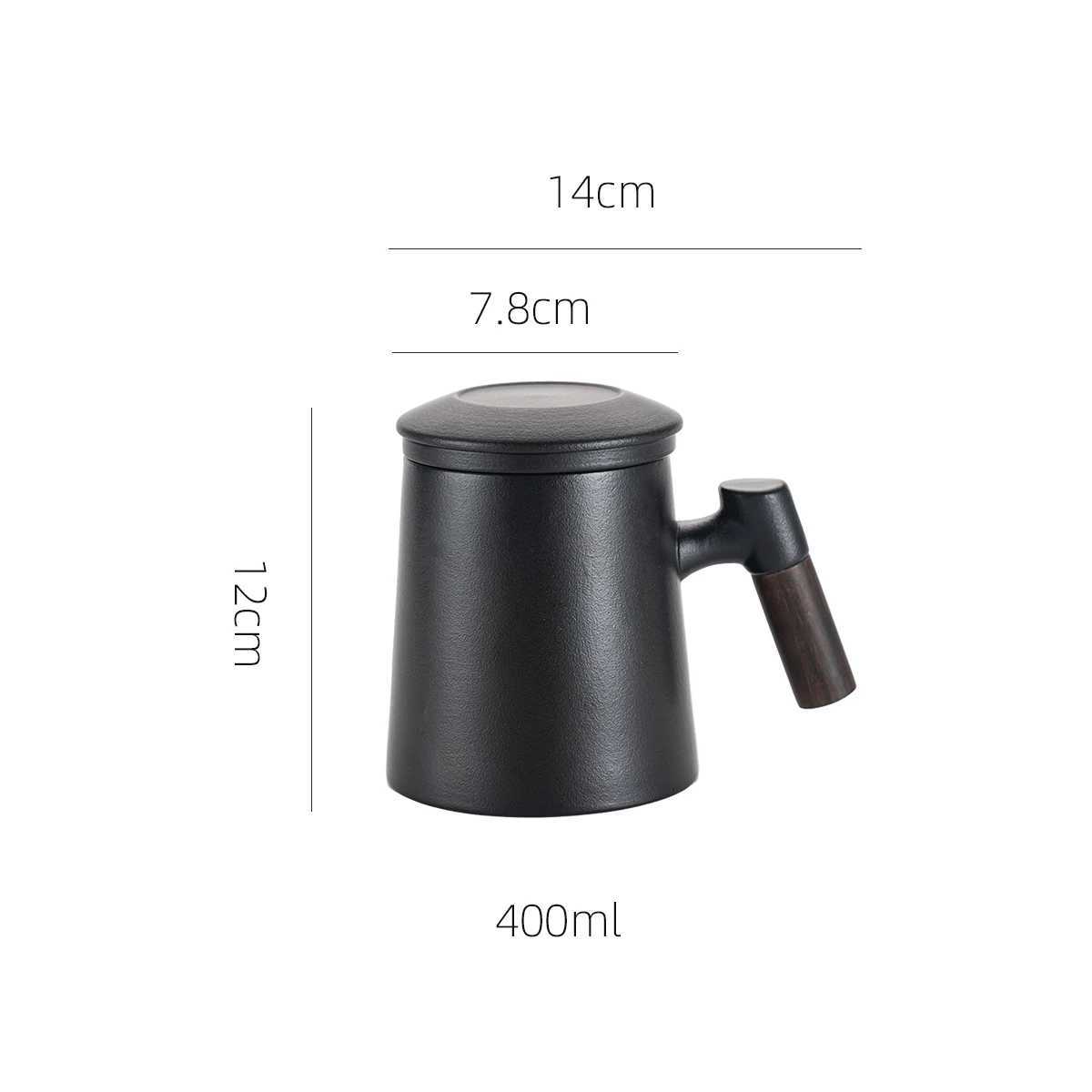 3-piece set of ceramic tea cups mugs with lids filtered tea water separation coffee cups beverage cups D260323