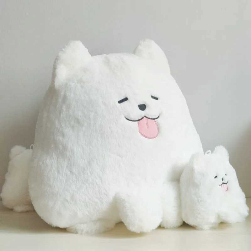 White Samoyed Dog Tongue Out Cute Cartoon Animal Shape Sofa Cushion Decorative Throw Pillow For Bedroom Living Room Gift Fashion H260323