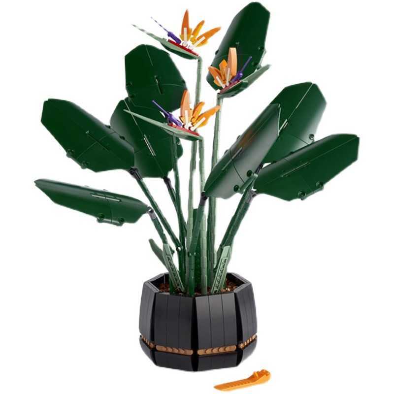 Assembled building blocks 10289 Bird of Paradise streirenia flower creative flowerpot building block toy for boys and girls X260323