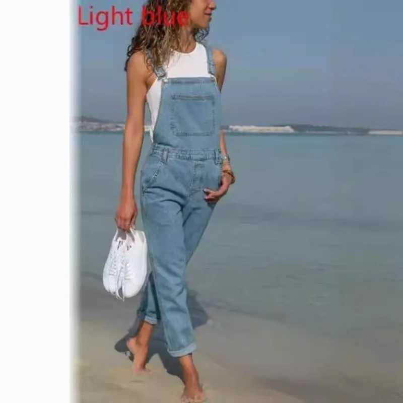 Womens Overalls Denim Stretch Straight Leg Jeans Boyfriend Overall Regular Fit Bib Jean Jumpsuits Comfy Adjustable Straps M260323