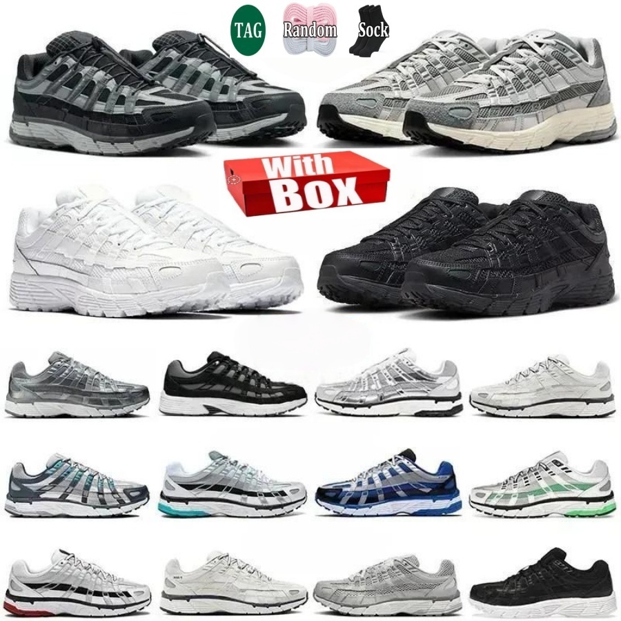P6000 With Box Designer Shoes trainer P6000 Mens Women Sneakers Metallic Sier Triple Black White Anthracite Grey Outdoor Sports Trainers Casual Running shoes