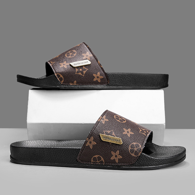 A single-heel men's style flip-flop over-the-shoe lightweight luxury beach sandals