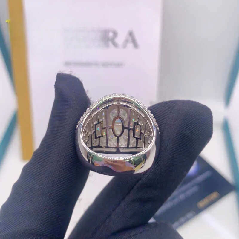 Shining Hip Hop Jewelry GRA Certificated 925 Silver Iced Out VVS Moissanite Ring Custom Rings For Men