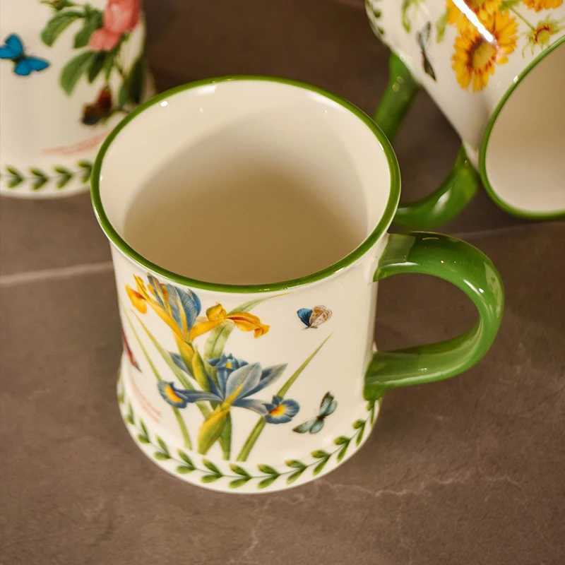 1PC Ceramic Coffee MugTea CupCreative Hand-Painted Ceramic MugClassic Drinking Mug with HandleSuitable for Hot or Cold Beverages H260323