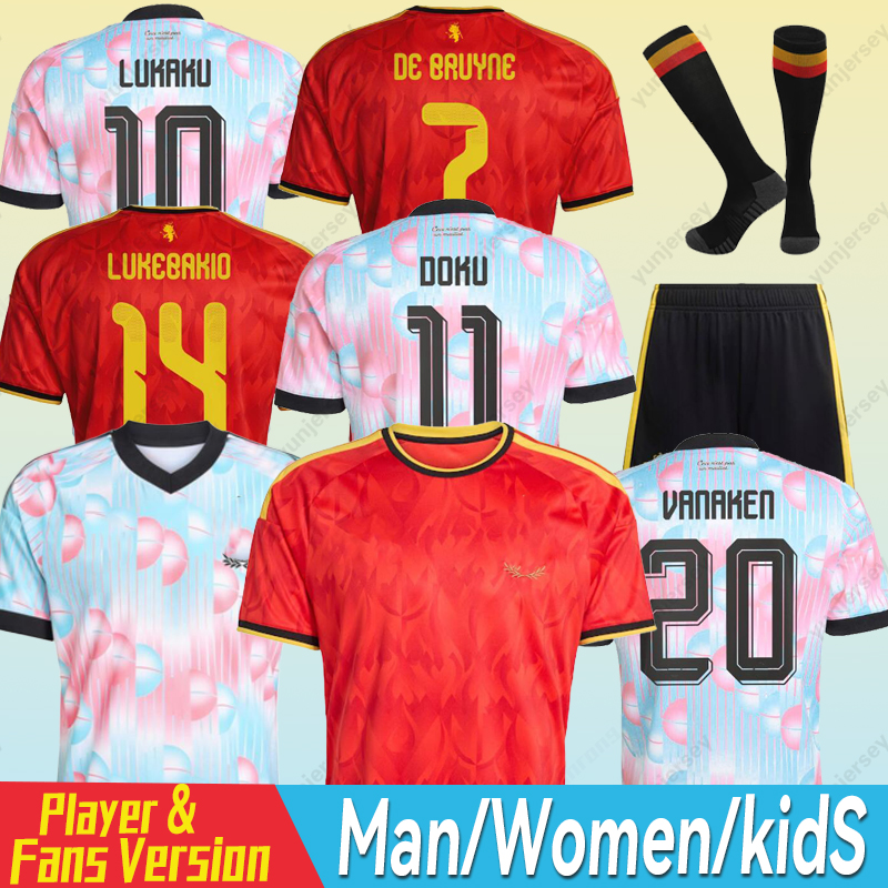 2026 Belgium Jersey World Cup Soccer Jerseys DE BRUYNE R. LUKAKU E. HAZARD MERTENS BATSHUAYI TIELEMANS T.HAZARD Football Shirt 26 27 Uniform Men Woman Kids Kits Top