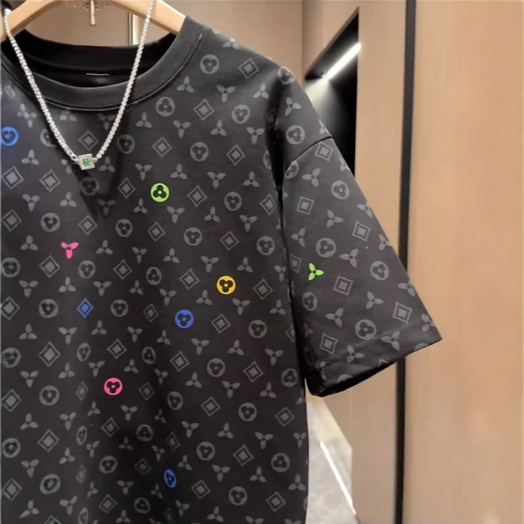 2026 Spring/summer New Full Print Retro Flower Heavyweight Men's T-shirt Fashion Multi Functional Round Neck Top Cool Basic Shirt