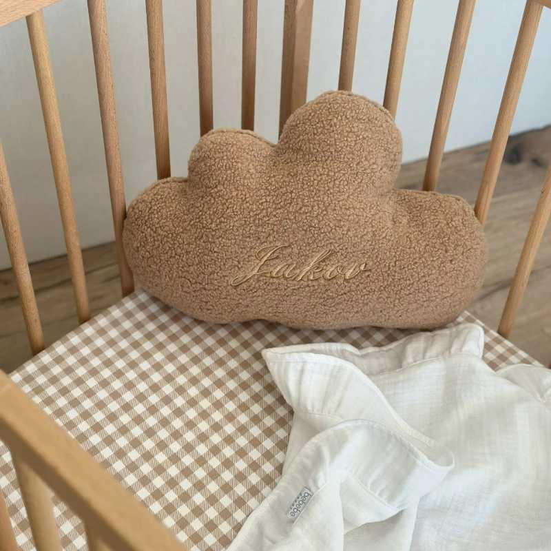 Personalized Name Baby Pillows Cloud Shape Lambswool Newborn Bedding Throw Pillows Home Sofa Room Decorative Cushion H260323