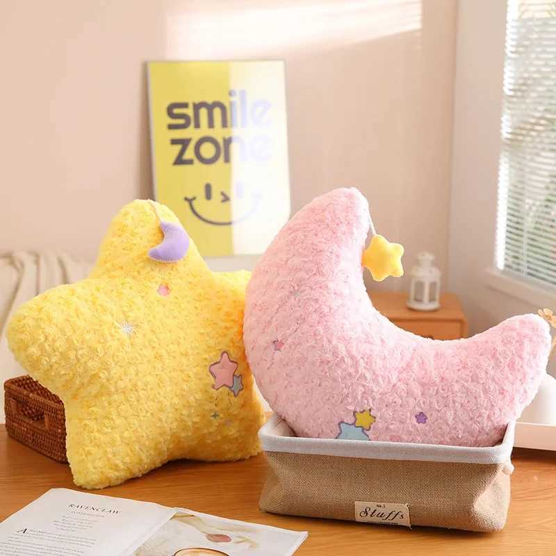 Plush Back Cushion Moon Star Shaped Pillows 45CM PP Cotton Friend Girls Gifts Room Chair Decor Seat Cushion Toy Pillow H260323