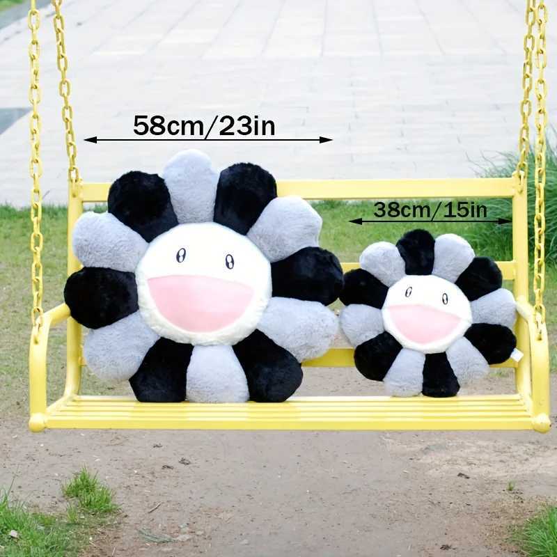 1 Pcs Creative Sunflower Stuffed Cushion Flower Plush Pillow Cute Smile Rainbow Sunflower Decor Pillow Office Back Plush Cushion H260323