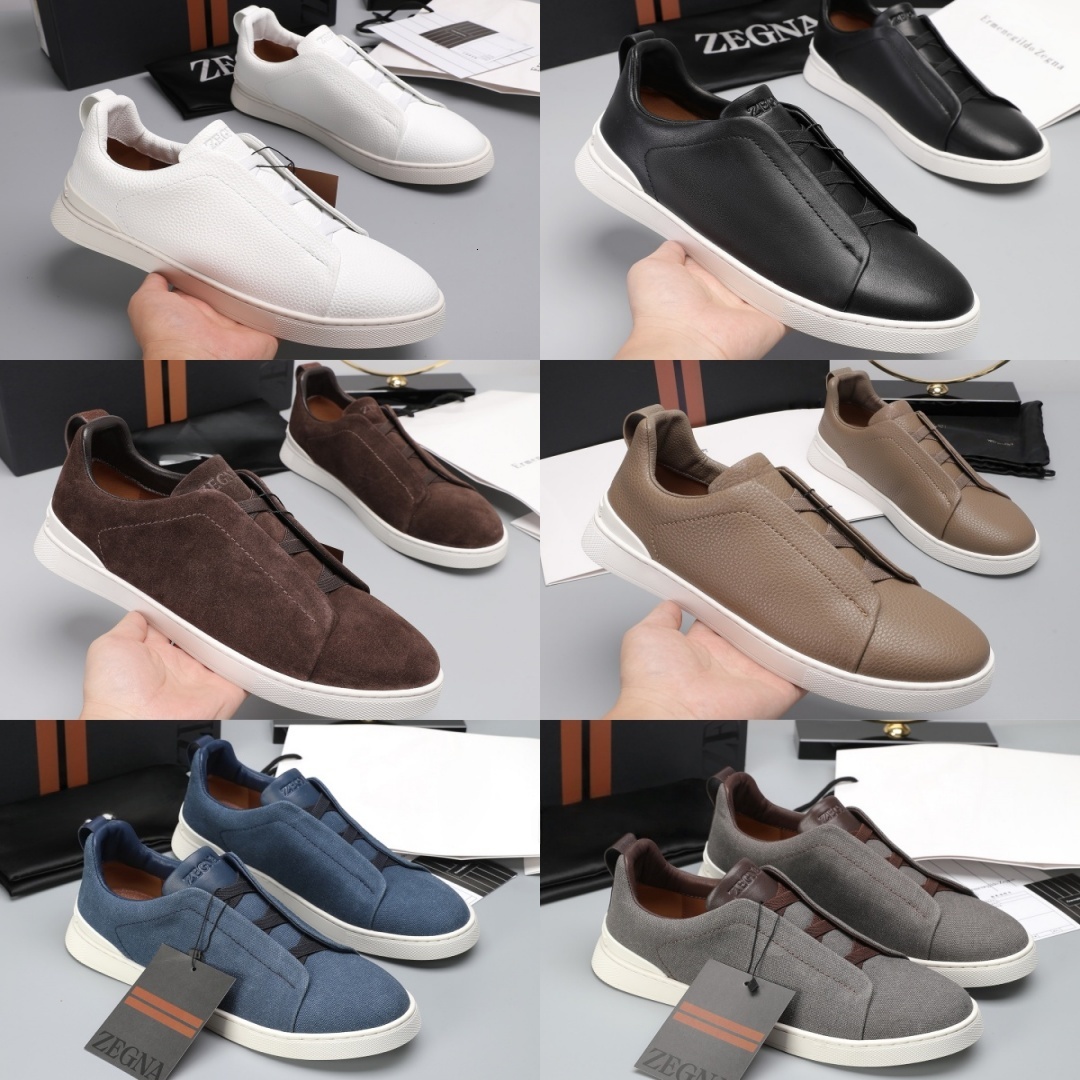 Top designer Shoes zegnasneaker men Dress Designer Men's Soft Leather Slippers Athletic Lightweight Lefu Shoes Quality Leather Sneaker