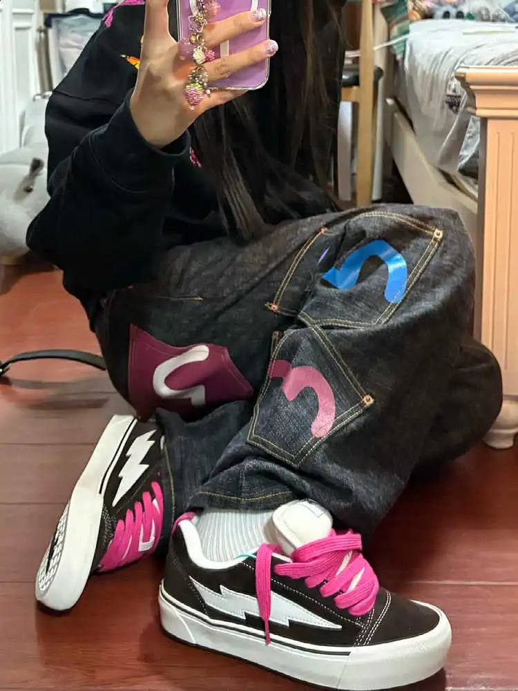 WomensBaggy Cargo Jeans Abi Y2k Japanese Streetwear Hippop Goblin Core Cyber Punk Denim Pants Grunge ner Harajuku Cowboy 260625 - view 7