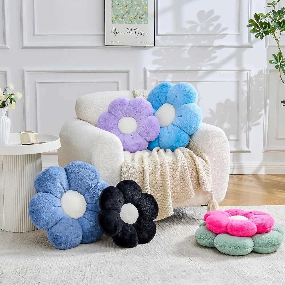 Black Flower Pillow Cute Flower Shaped Decorative Pillow 196 Daisy Pillow Aesthetic Home Decor Floral Throw Pillows H260323