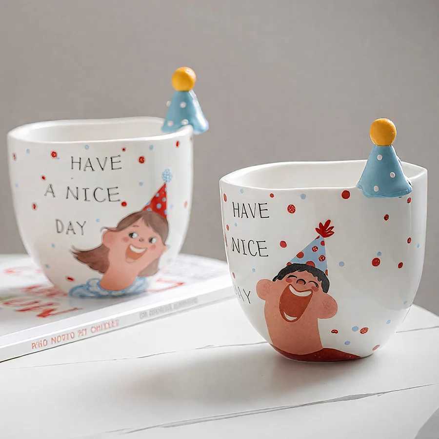 Ceramic cup Coffee cup Water cup Mug Tea cup CupCouple For home Milk Pure white Bone china Jingdezhen ware Large capacity High-t H260323