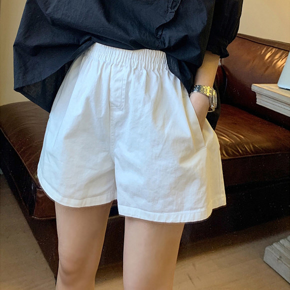 White Women's Shorts 2026 Summer Designer Pants Outerwear Loose-fitting Slimming Wide-leg High-waisted A-line Casual Versatile Hot Pants Trendy On Instagram