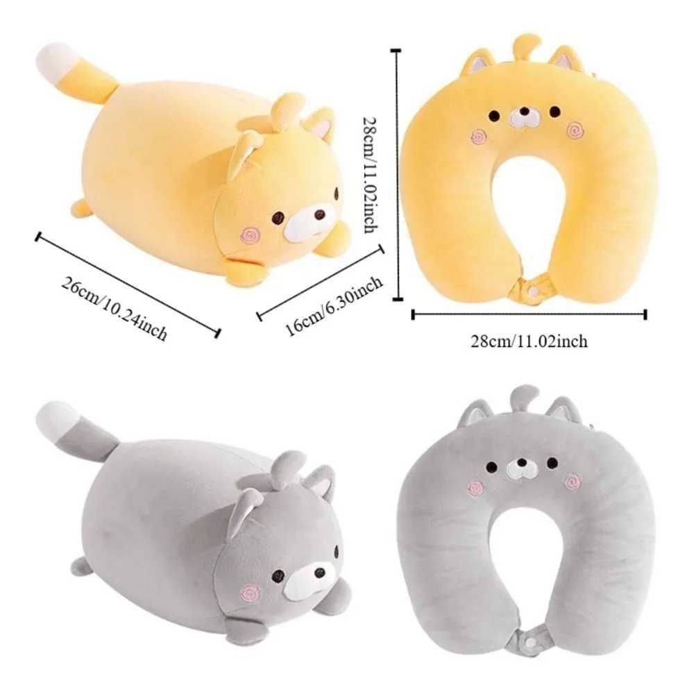 Cartoon Deformable Cat U-shaped Pillow Skin-friendly Foam Particle Travel Pillow 2 in 1 Soft Nap Pillow Home Decoration H260323