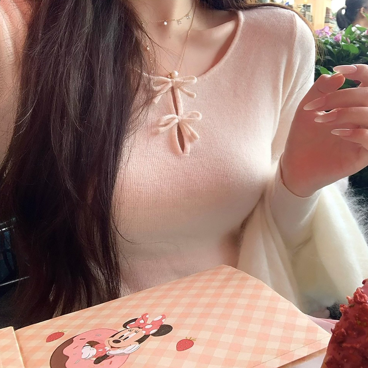 Designer T-shirt Stock Polo Double Designer Hoodie The Sweetness: Women's Wool Bow-knot Base Knit Top New Winter Style Round-neck Sweater