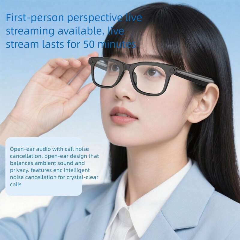 Smart AI Bluetooth Glasses 12MP HD Camera, First-Person Live, Anti-Shake Photo & Video, Long Battery Life, Wearable (Original Factory) CKS