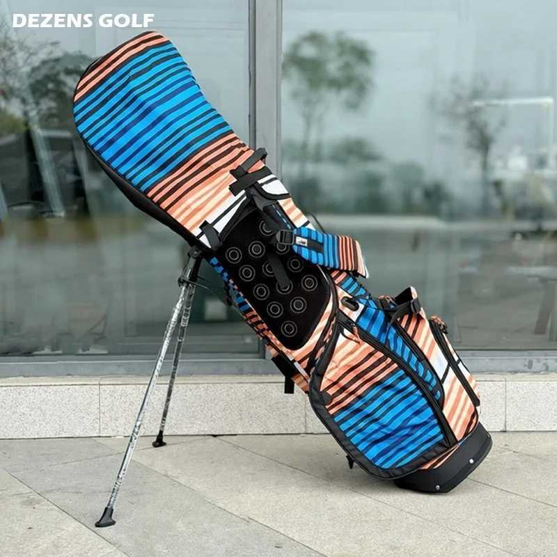 NEW Lightweight Waterproof Canvas Striped Golf Stand Bag Golf Caddy Bag D260323