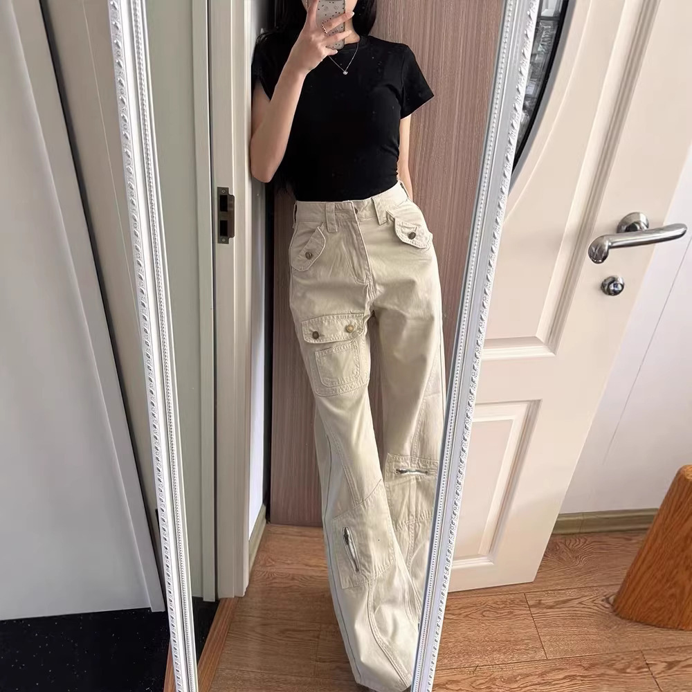 American-style White Designer Pants Workwear Jeans For Women 2026 Autumn And Winter New Model Slimming Non-tight-fitting Coffee-colored Slightly Flared Long