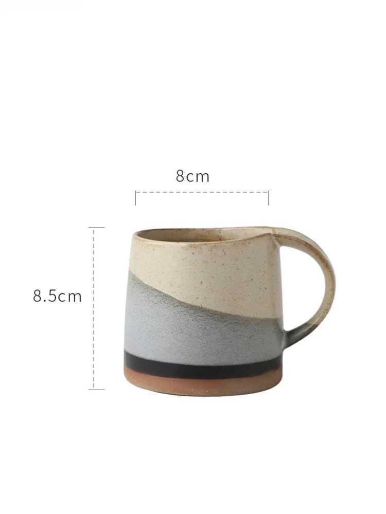 Japanese Retro Stoneware Coffee Cup Household Ceramic Hanging Ear Mug Cup English Afternoon Tea Cup Breakfast Milk Mug Gift H260323