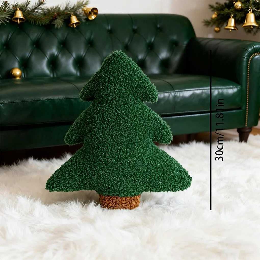2025 New Home Decor Christmas Tree Pillow Festive Holiday Throw Cushion Soft Xmas Plush Sofa Bed Decorations Kids Cute Gifts H260323
