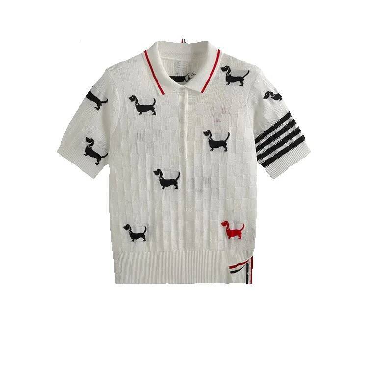 2026 Early Spring New Style Polo Women's Short-sleeve Knit Polo Designer Hoodie Shirt With Puppy Embroidery Unique Designer T-shirt Design T-shirt