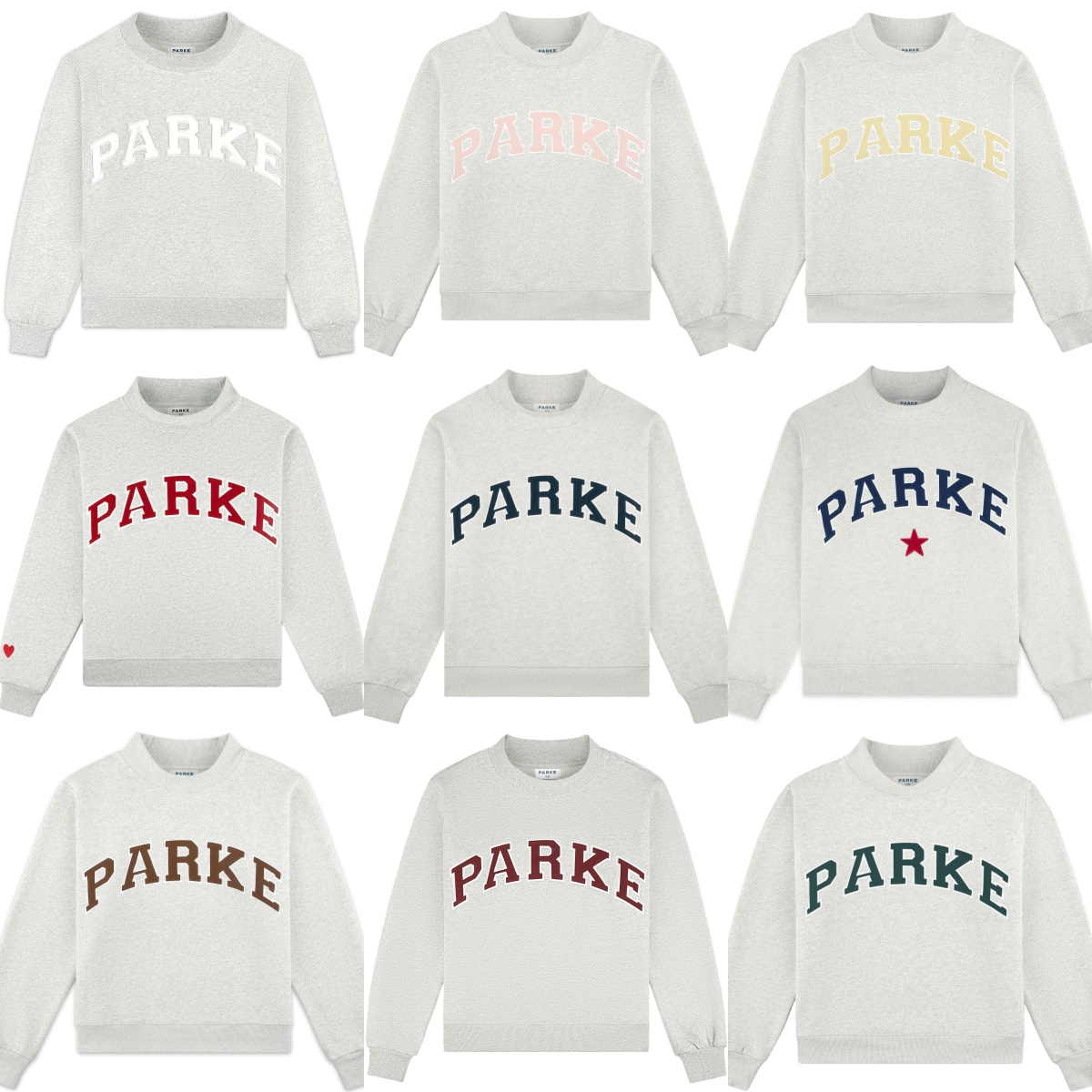 Grey Navy Parke Hometown Varsity Mockneck Sweatshirts 100% Cotton Women Designer Jumpers Loose Fashion Comfy Tops