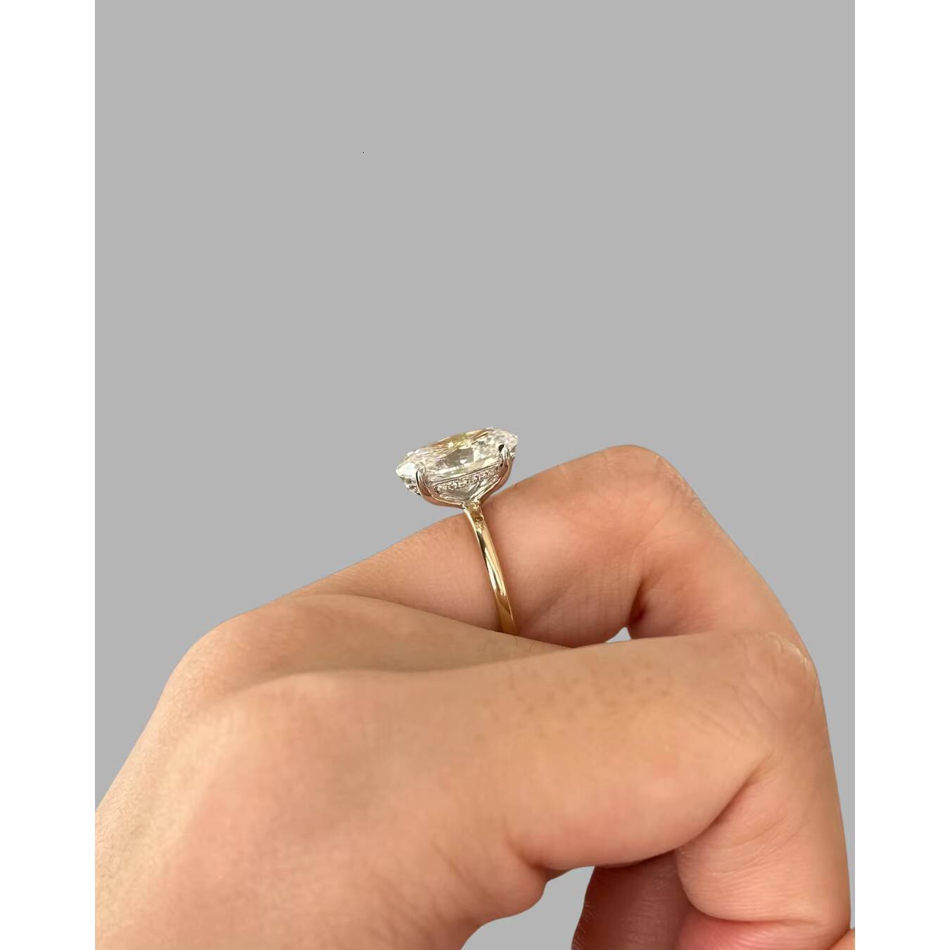 403 Ct Oval Cut Lab-Grown Engagement Ring IGI Certified VS1 Diamond with Hidden Halo Two-Tone 14K Gold Elegant Style
