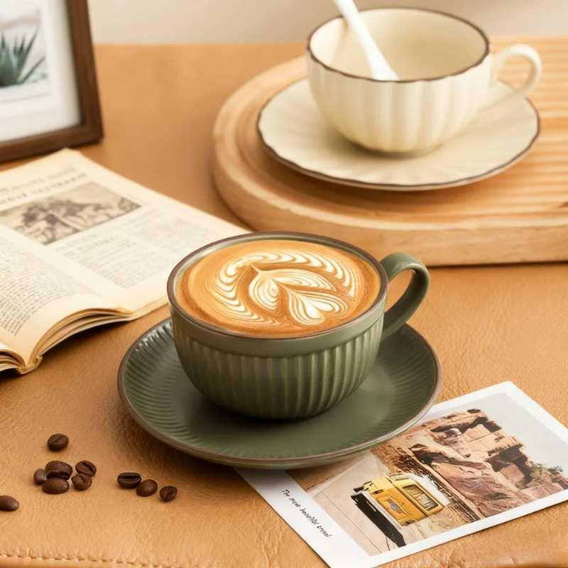 ins high value 250ml-300ml ceramic latte coffee cup latte cappuccino mocha cup European style small luxury cup D260323