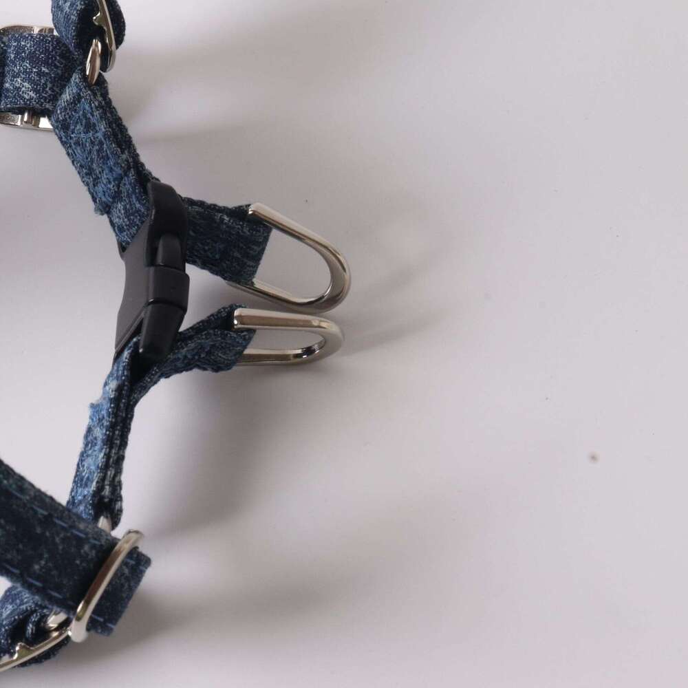 Dog Cat Harness Aminger Walking Small Dog Leash Chest Harness Vest Snowflake Denim Triangle Logo Pet Supplies Dog Cat Collar
