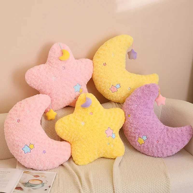 Plush Back Cushion Moon Star Shaped Pillows 45CM PP Cotton Friend Girls Gifts Room Chair Decor Seat Cushion Toy Pillow H260323