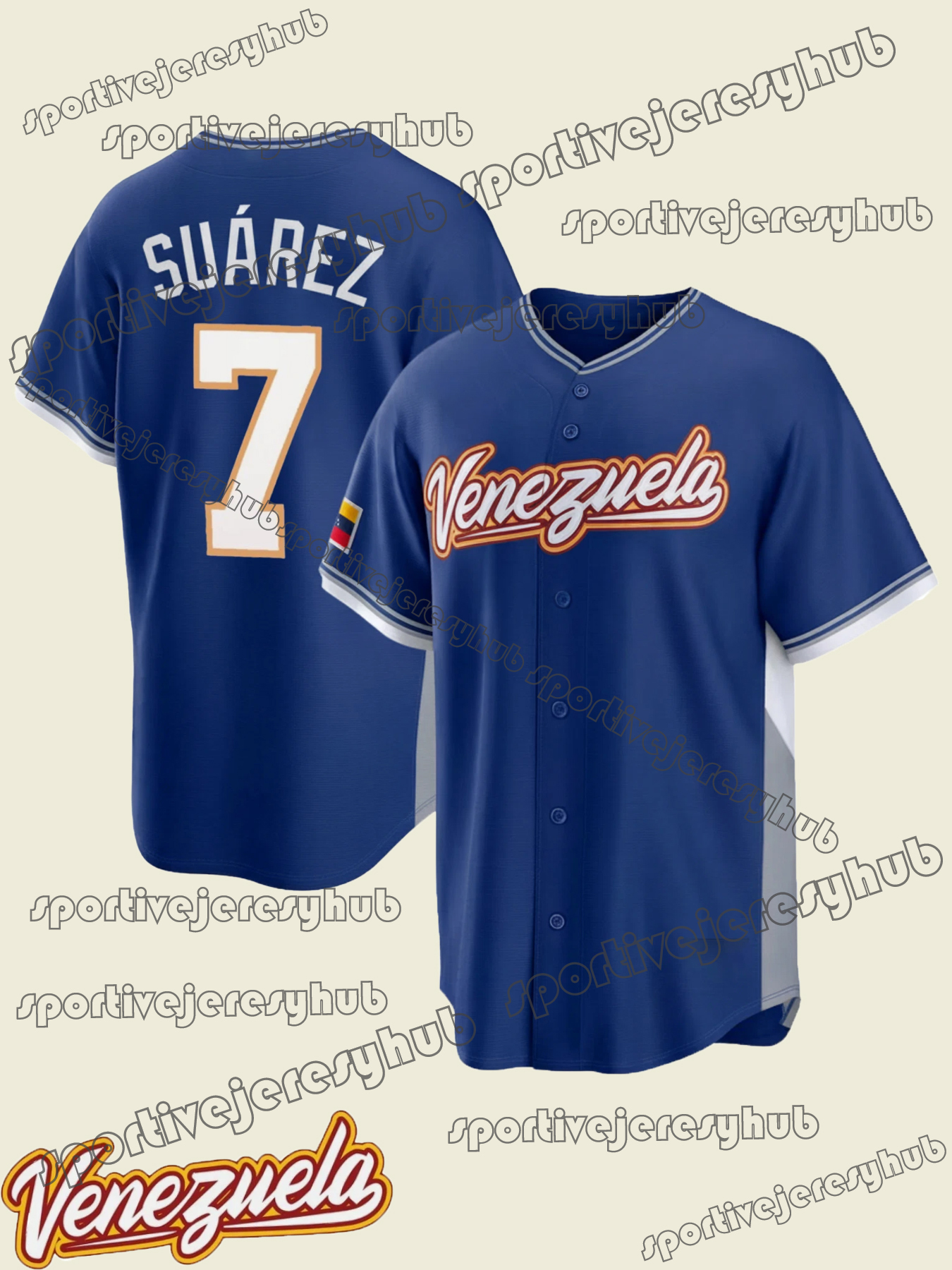 2026 Venezuela Custom Baseball Jersey Stitched Acuna Jr. Arraez Suarez Gimenez Contreras Chourio Contreras Torres Machado Rodriguez