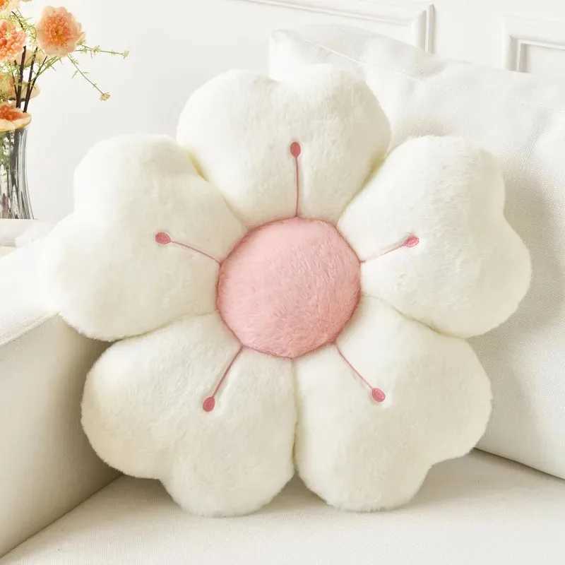Cute Flower Plush Cushion Soft Throw Pillow for Sofa Bed Chair and Floor Home Decoration H260323