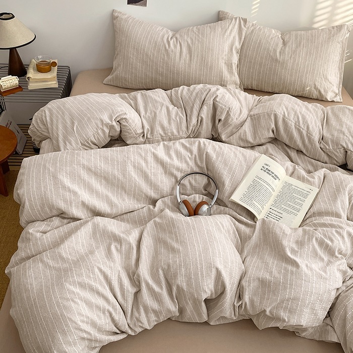 Class A four-piece bedding set, high-weight cationic solid color duvet cover, bed sheet, student dormitory three-piece set